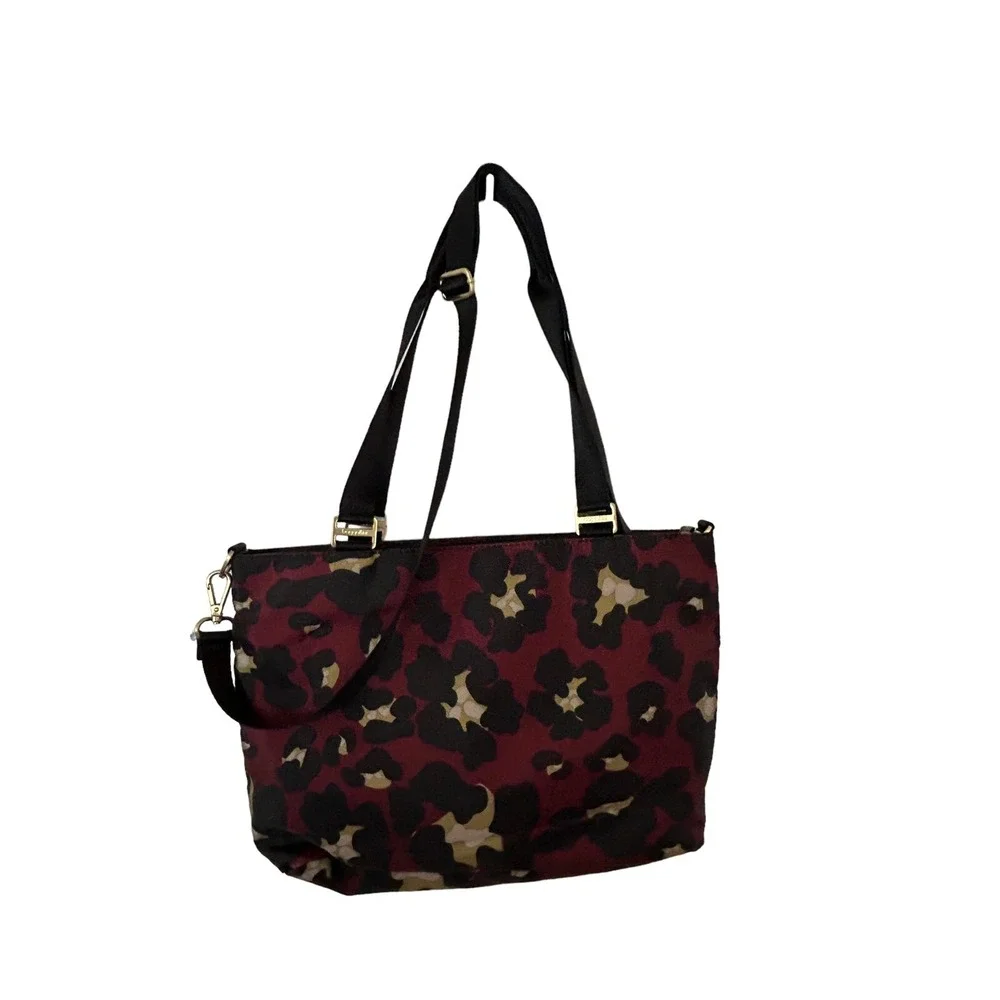Women's Baggallini La Paz Tote Black‎ Nylon Cheetah tote bag